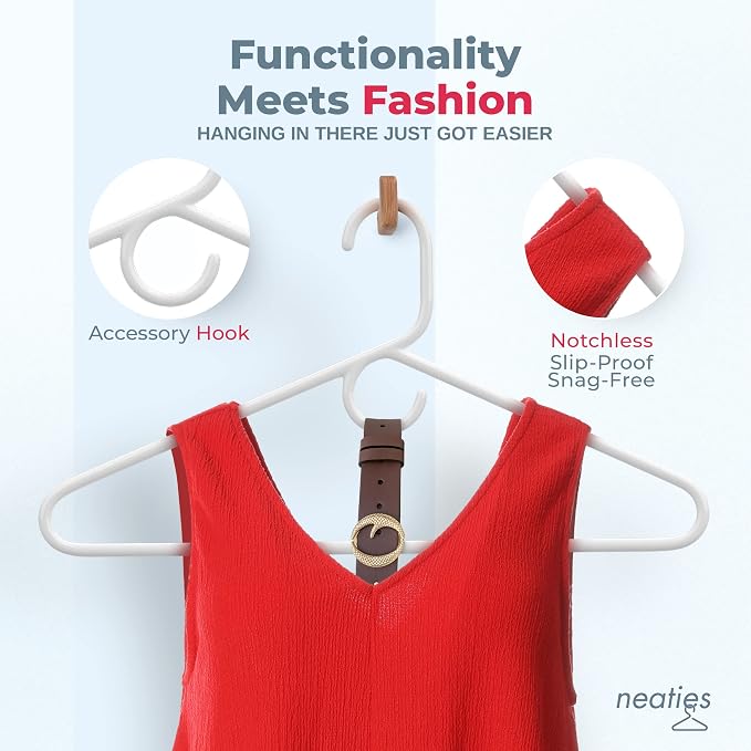 Heavy Duty Clothes Hangers 100+ Pack (162 Count) – Made in the USA – 8lb Capacity Plastic Hangers for Adult Clothing – Durable for Pants, Coats, Jackets, or Jeans – White & Black