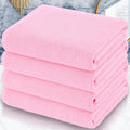 VOOVA & MOVAS Bath Towels 4PC, 100% Cotton, 30x56 in, Baby Pink | Quick Dry, Thick, Soft, Absorbent, Decorative Bath Towels, Towel Gift Set, Suitable For Home Decor, Spa, Holiday Gift