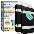 Freeze It Flat Breastmilk Freezer Organizer (Black, Single 2pk) | Freezes breast milk bags flat for stacking, doubles freezer storage space, works with top milk bag brands, easy wipe clean