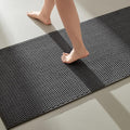 TYUU Bathroom Runner Rug, Long Bath Mat Washable Thin Quick Dry Low Pile Bathroom Runner Rugs 24 x 60 Non Slip, Dark Grey 24"x60"