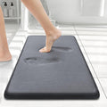 Smiry Memory Foam Bath Mat 24x16, Extra Soft and Absorbent Bathroom Mats, Non Slip Washable Carpet for Floor, Shower and Tub, Dark Grey