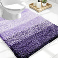 OLANLY Luxury Toilet Rugs U-Shaped 24x20, Extra Soft and Absorbent Microfiber Bathroom Rugs, Non-Slip Plush Shaggy Bath Mat, Machine Wash Dry, Contour Bathroom Mats for Toilet Base, Violet