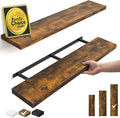 BAYKA Floating Shelves, 47.2 inches Long Wall Mounted Rustic Wood Shelves for Bathroom, Bedroom, Living Room, Kitchen, Office, Hanging Shelf for Books/Storage/Decor(Rustic Brown,Set of 2)