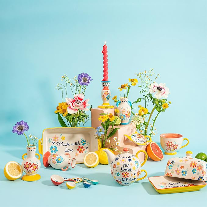 Sass & Belle Folk Floral Measuring Spoons, Measure Cups
