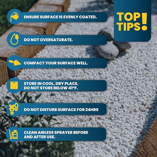 Vuba Easihold Rock & Mulch Glue for Landscaping - Gravel Glue Binder Non-Toxic Mulch and Bark Adhesive, Pet Safe, 53 sqft Coverage, Lockdown Clear Gravel/Pebbles/Stones Stabilizer (68 Ounce)