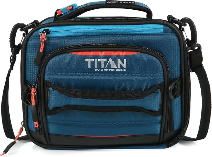 Titan High Performance Fridge Cold Expandable Insulated Lunch Box - Blue | Durable, insulated lunch bag with leak proof, easy clean lining, keeps food fridge cold up to 6 hours, for adults and kids