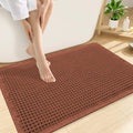 Smiry Waffle Bath Mat 30x20, Extra Soft Absorbent Bathroom Rugs, Non Slip Machine Washable Quick Dry Bath Rugs for Bathroom Floor, Tub, Shower, Home Decor Accessories, Orange