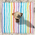 Vikumond Turkish Beach Towel Blanket Oversized 88x82 Inch Quick Dry | Lightweight Compact Portable Sand Free Absorbent Boho Woven Throw for Pool Swimming Picnic Camping Cruise Outdoor Essentials