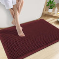 Smiry Waffle Bath Mat 30x20, Extra Soft Absorbent Bathroom Rugs, Non Slip Machine Washable Quick Dry Bath Rugs for Bathroom Floor, Tub, Shower, Home Decor Accessories, Burgundy
