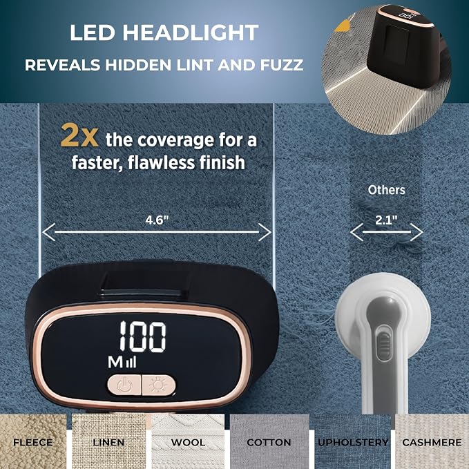 True & Tidy Dual Head Fabric Shaver & Couch Fuzz Remover, Type-C Chargeable