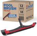 ProTuff 22" Pool Brush Head – 12 Pack – Lifetime 490 'Promise – Sturdy Bristles, Tough on Algae, Dirt & Grime – Cleans 3X Faster – Extra-Wide Pool Scrubber Brush with Pole Attachment Option