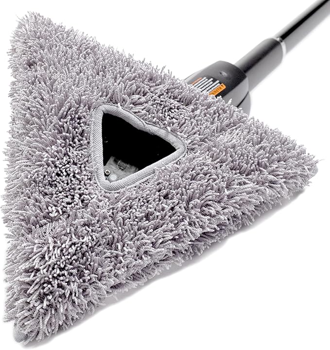 Unger Commercial Microfiber Indoor Glass Cleaning Kit - 11' Stingray Deluxe Refillable Cleaning Set - Extended Reach for Indoor Glass and Surfaces - SRKB7