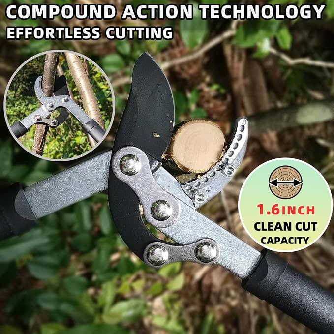 YRTSH Loppers Hedge Shears & Pruners Combo Set 3-Piece Hedge Clippers, Heavy Duty Tree & Shrub Care Kit for Yard, Lawn & Garden, Professional Branch Cutter Tree Trimmer for Indoor & Outdoor Gardening