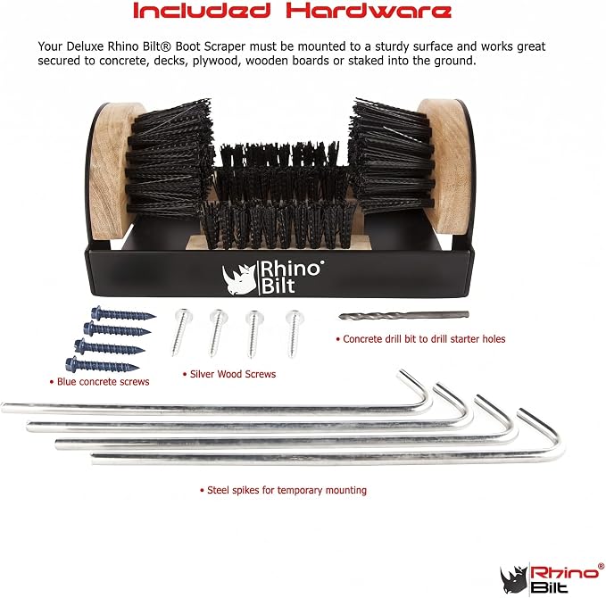 Boot Scraper, Outdoor Shoe Scrubber Cleaner, Heavy Duty Boot Brush, Deluxe Extra Wide