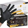 TitanFlex Heavy Duty Black Industrial Nitrile Gloves, 8-mil, Large, Box of 1000, Latex Free, Raised Diamond Texture, Powder Free, Food Safe, Rubber Gloves, Mechanic Gloves(L)