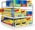 EVERIE Extendable 3-Tier Kitchen Cabinet & Pantry Organizer for Plastic Wrap, Foil & Storage Bags, Adjustable Heavy Duty Shelf Rack for Wrap Boxes, Jars & Snack Boxes (11–16.7 in Wide), Pack of 2