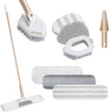 Quick Shine Ultimate Gold Clean + Polish Mop Kit, 9 Pc Set w/Interchangeable Attachments | 2-in-1 Pro Cleaning System w/ Microfiber Pads for All Floor Types | No Batteries Needed