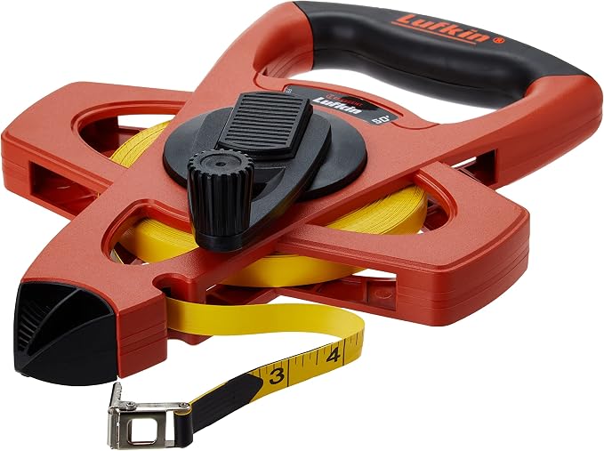 Crescent Lufkin 1/2" x 50' Hi-Viz Orange Fiberglass Tape Measure - FE050