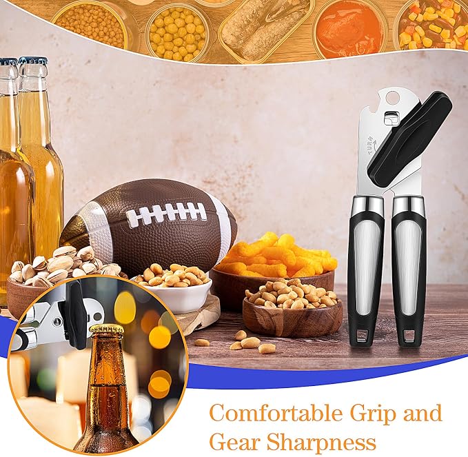 Gisafai 6 Pcs Manual Can Opener Bulk with Sharp Blade Smooth Edge Multifunctional Kitchen Gadget Handheld Openers Large Handheld Knob Can and Bottle Animals for Dorm Kitchen Essentials Gifts