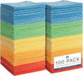 S&T INC. 100 Pack Microfiber Cleaning Cloth, Bulk Towels for Home, Reusable Microfiber Towels for Cars, Cleaning Rags, Assorted, 11.5 Inches x 11.5 Inches, 100 Count