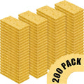 Zhengmy 200 Pieces Sponges Bulk Sponges Kitchen Compressed Sponge Natural Dish Sponge Compressed Wood Pulp Cleaning Without Scratching for Kitchen Bathroom, 3.9 x 2.4 x 0.12 Inch (Yellow)