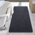 LOCHAS Luxury Bathroom Rug Shaggy Bath Mat 24 x 44 Inch, Dark Grey | Washable Non Slip Bath Rugs for Bathroom Shower, Soft Plush Chenille Absorbent Carpets