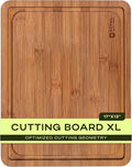 ROYAL CRAFT WOOD Wooden Cutting Board - Bamboo Cutting Boards with Juice Groove - Kitchen Chopping Board for Meat Cheese and Vegetables, Heavy Duty Serving Tray w/Handles, 13” x 17”