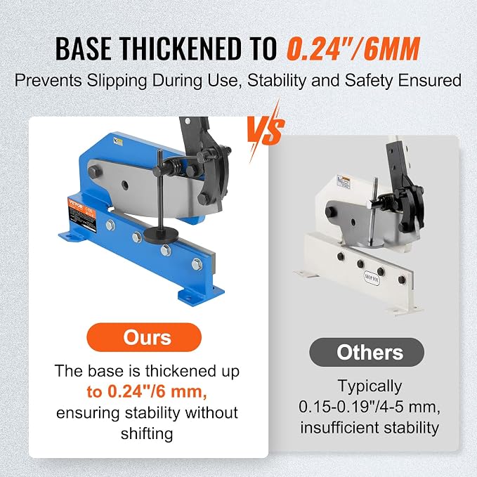VEVOR Hand Plate Shear 12",Manual Metal Cutter Cutting Thickness1/4 Inch Max,Metal Steel Frame Snip Machine Benchtop 1/2 Inch Rod,for Shear Carbon Steel Plates and Bars