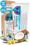 SprinJene Natural Children’s Toothpaste – Fluoride Free Vanilla Toothpaste for Toddlers & Kids – Gentle Safe Natural Formula with Patented Black Seed Oil & Zinc – Made in the USA (4 Pack)