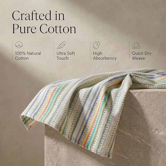 Urban Villa Kitchen Towels Cotton Dish Towels 20”x30” (Set of 6) Beige