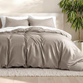 Bare Home Bedding Duvet Cover Queen Size - Premium 1800 Super Soft Collection - Lightweight, Cooling - Soft Breathable Bedding Duvet Cover (Queen, Khaki)