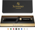 Scriveiner Personalized Black Rollerball Pen - Stunning Luxury Pen, Jet Black Lacquer & Real Gold Plating, Schmidt Ink Refill, Best Engraved Roller Ball Gift for Men & Women, Custom Name Engraving