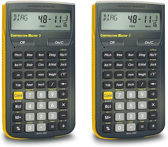 Calculated Industries 4050 Construction Master 5 Construction Calculator Pack of 2