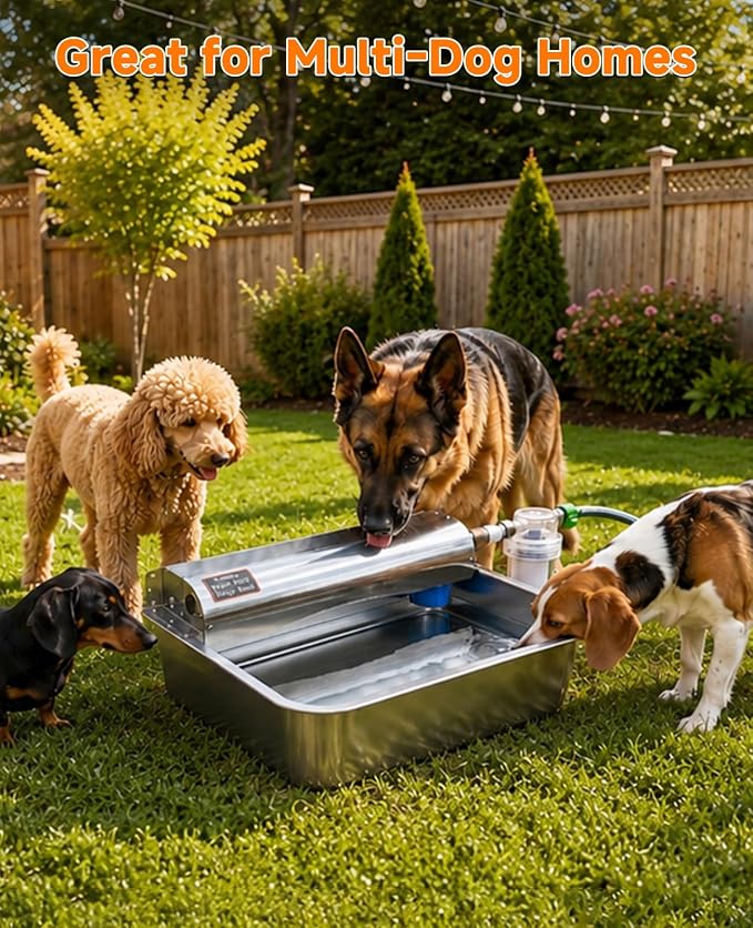 3 Gallon Automatic Dog Water Dispenser 304 Stainless Steel Auto-Fill | 3 Gallon auto water feeder, 304 stainless steel bowl with float valve for pets & poultry indoor outdoor use