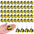 Kanayu 50 Mini Measuring Tape with Keychain Retractable Measure Tapes Portable Small Measurement Tapes Slide Lock Tape Measure with Pause Buttons for Engineer Kids Adult (3 ft,Yellow)