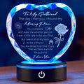 Gifts for Girlfriend with Colorful Base Romantic Heart Crystal Keepsakes to My Girlfriend from Boyfriend on Birthday Anniversary, Best Birthday Gift Ideas