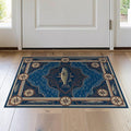 2'x3' Washable Area Rug Bass Nautical Wildlife Lake Map Border Lure Tackle Fish Fishing Refined for Entryway, Kitchen, Laundry Room, Stain Resistant Thin Throw