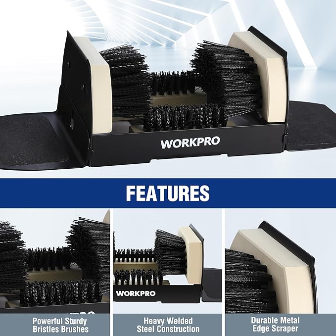 WORKPRO 4 Pack Extra Wide Boot Cleaner, Shoe Brush Scraper Scrubber Outdoor