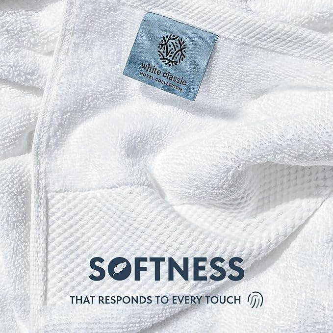White Classic Luxury Bath Sheets Towels for Adults Extra Large 35x70 Inch - 700 GSM Turkish Cotton, Highly Absorbent | Hotel Collection | 2 Pack
