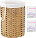 SETVSON Laundry Hamper Laundry Basket Round 19.0 Gal (72 L) Handwoven Rattan Hamper, Large Wicker Hamper Basket with Removable Liner Bag Handles 2 Mesh Bags for Bathroom Living Room Natural (No Lid)