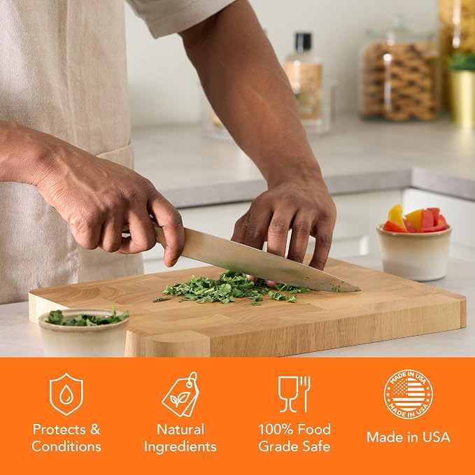 CLARK'S Food Grade Cutting Board Full Care Kit, Orange Lemon Scent - 6 Pack | Includes Food Grade Mineral Oil, Cutting Board Wax & Cleaner, Oil & Wax Applicators, Buffing Pads - Restores & Protects
