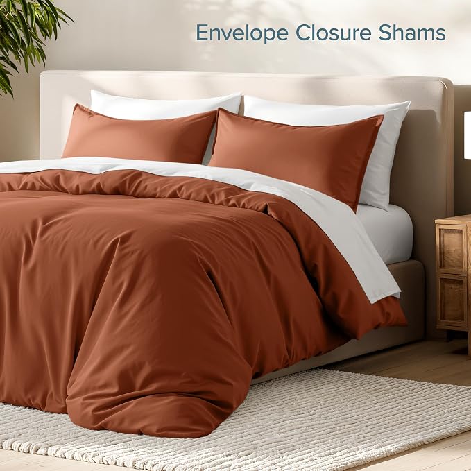 Bare Home Bedding Duvet Cover California King Size - Premium 1800 Super Soft Collection - Lightweight, Cooling - Soft Breathable Bedding Duvet Cover (Cal King, Terracotta)