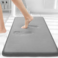 Smiry Memory Foam Bath Mat 30x20, Extra Soft and Absorbent Bathroom Mats, Non Slip Washable Carpet for Floor, Shower and Tub, Grey