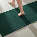 TYUU Bathroom Runner Rugs, Long Bath Mat Runner Washable Thin Quick Dry Low Pile Bathroom Runner Rugs Non Slip, Dark Green 24"x70"