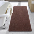LOCHAS Luxury Bathroom Rug Shaggy Bath Mat 24 x 44 Inch, Brown | Washable Non Slip Bath Rugs for Bathroom Shower, Soft Plush Chenille Absorbent Carpets