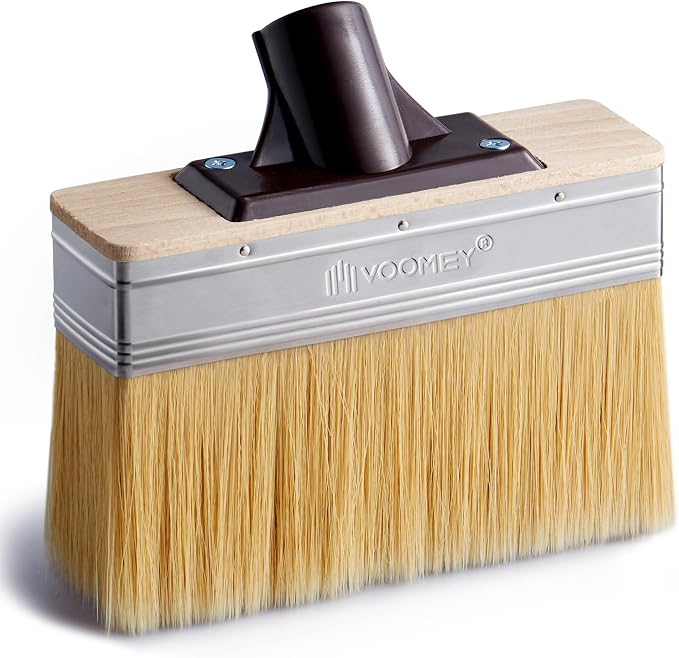 Voomey 7.5 Inch Deck Stain Brush Applicator, Heavy Duty Wood Stain Brush with Thick Soft Bristles, Wide Paint & Sealer Applicator for Decks, Fences, Brick, Concrete Walls, Fits Long Handle Paint Pole