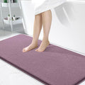 OLANLY Memory Foam Bathroom Runner Rug 47x24, Absorbent Long Mat, Deep Plum | Soft Quick Dry Bath Mat Rugs, Non-Slip, Machine Washable Mat for Bathroom Floor, Tub and Shower, Home Decor Accessories