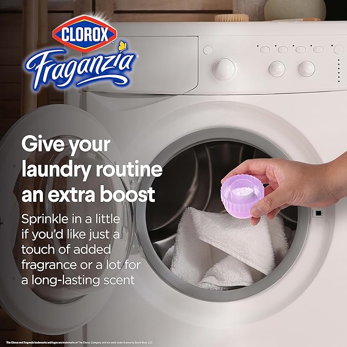 Clorox Fraganzia Scent Boosting In-Wash Laundry Crystals, Lavender, 12 Count, 18 Oz Each, Laundry Freshener Beads, Fresh Clean Great Smelling Clothes