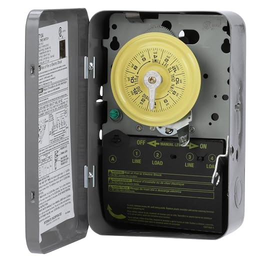 Intermatic T104 24-Hour Mechanical Timer Switch - 208–277 VAC, DPST, Indoor Metal Enclosure, Heavy-Duty, Manual Override, 40 Amp - Ideal for Lights, Pumps, Fans, and HVAC Systems (Pack of 3)