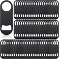 Bottle Openers Stainless Steel Flat Bottle Opener Bulk 3.4 x 1.3 Inches Bartender Beer Key Soda Can Mini Speed for Kitchen, Bar or Restaurant (Black,100 Pcs)